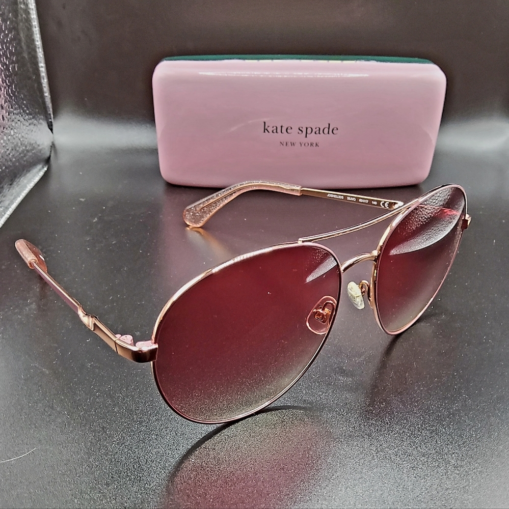 Kate Spade Aviator Sunglasses 58MM Joshelle Rose Gold - Picture 3 of 8